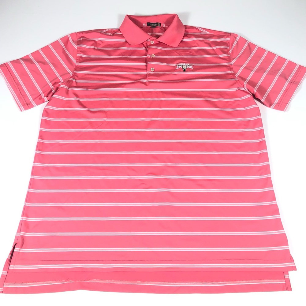 Peter Millar Summer Comfort Golf Polo Pink  Bulls Bay Golf Club Logo